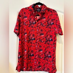 Cremieux Print Oxford Mesh Pique Short-Sleeve Polo Shirt